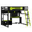 Lit mezzanine en bois avec bureau-1746372642