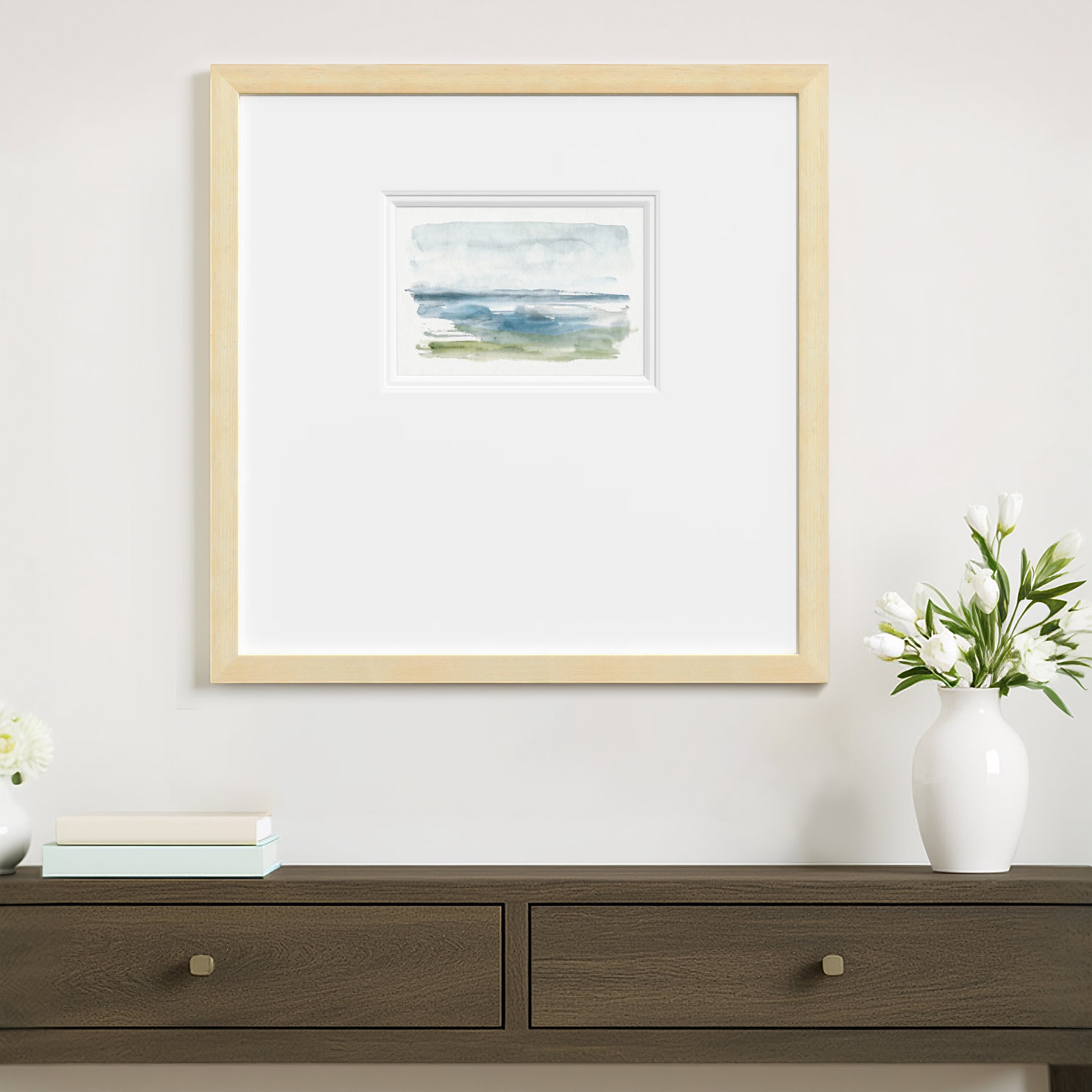 Coastline Splash IV, 17" H x 17" W x 1.125" D, Natural