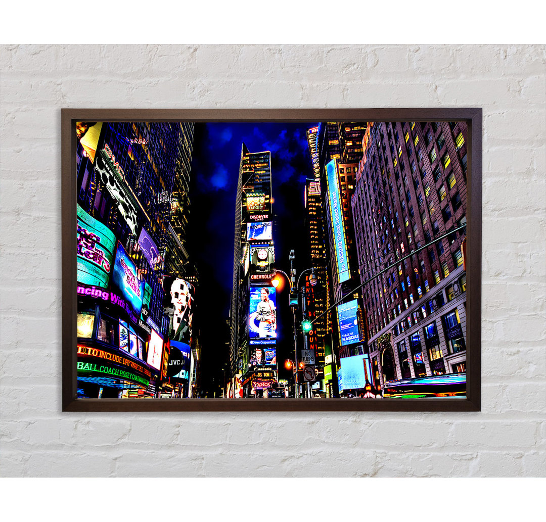 Times Square NYC Nights - Einzelner Bilderrahmen Kunstdrucke auf Leinwand