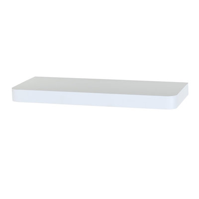 Floating Narrow Wall Shelf, Rounded Front Corners, Foiled Finish