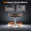 Swivel Upholstered Bar Stool with Iron Frame-890427760