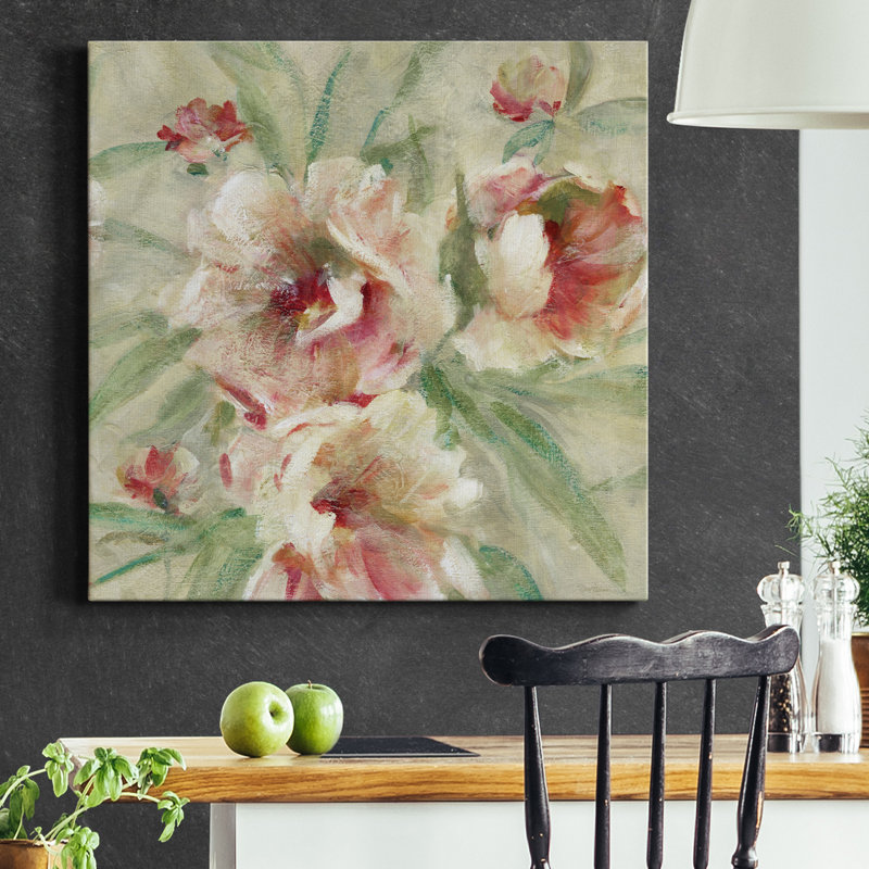 Peony Garden II - Reproduction d'art sur toile tendue, H 40 po x l 40 po x P 1 po