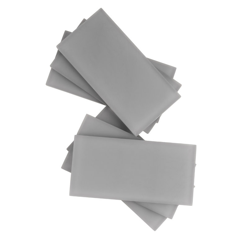 3"X 6" Matte Finished Glass Subway Tile, Dark Gray