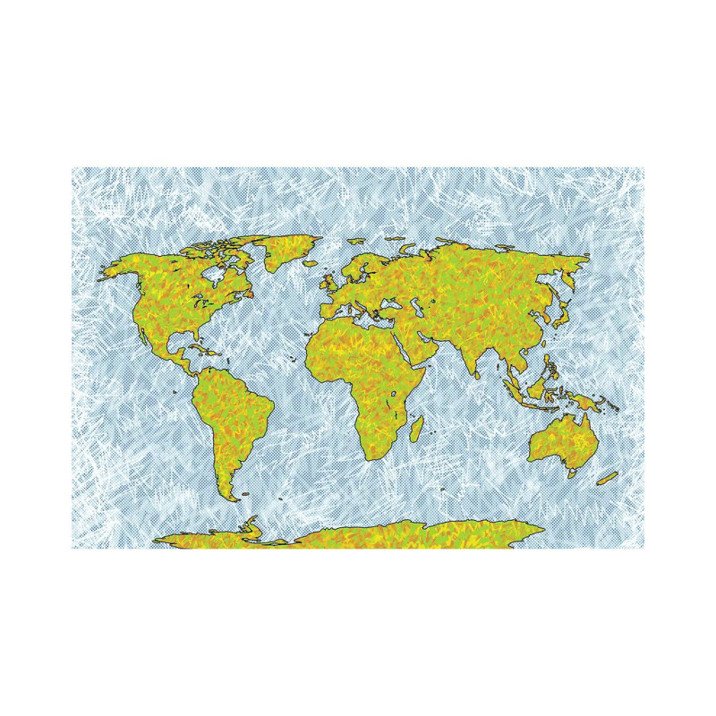 Carte du monde par Planos Urbanos, impression sur toile tendue, H 18 po x l 26 po x P 1,5 po