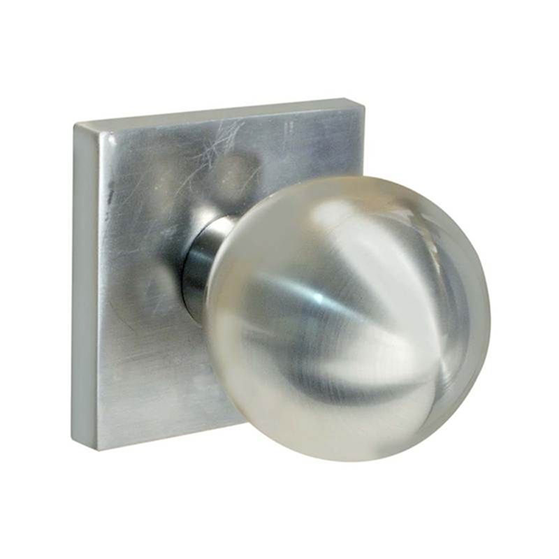Ensemble de boutons de passage Emtek avec rosette carrée et bouton Orb, Chrome poli