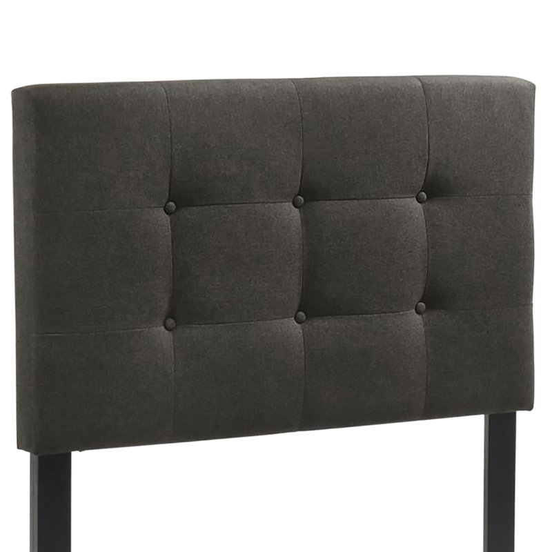 Lit simple gris anthracite avec tête de lit, rendant la chambre à coucher plus attrayante, Lit simple