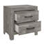 Table de chevet de style rustique avec finition grise 1 pièce et 2 tiroirs