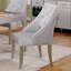 Chaise de salle à manger de style transitionnel 2 pièces avec garniture cloutée et dossier capitonné à finition argentée et grise