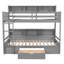 Lit superposé simple avec tablettes intégrées à côté des lits supérieur et inférieur et tiroir de rangement-1323581606