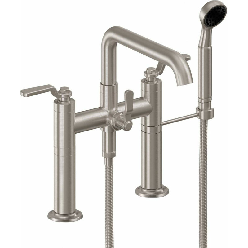 Descanso Tub Filler with Diverter, Lever Handle, Satin Nickel/Silver