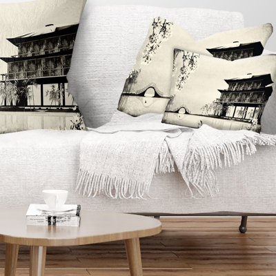 Chinese Ink - Landscape Printed Throw Pillow