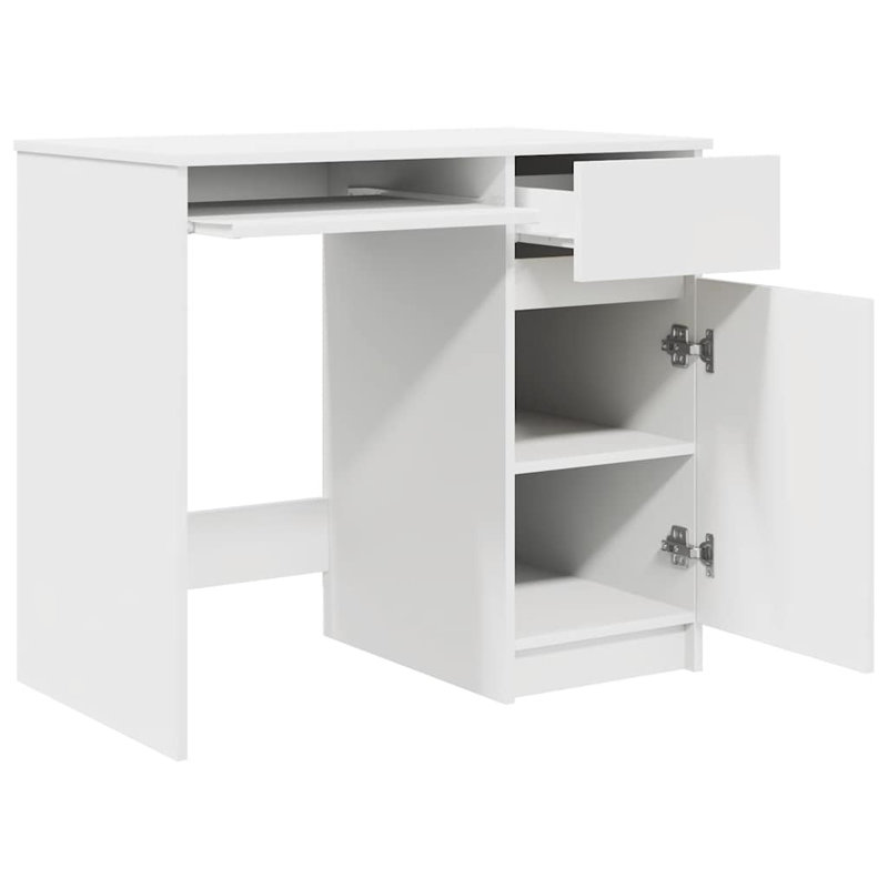 Desk Sonoma 86X49x76 Cm Engineered Wood, White