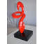 Sculpture moderne d'art abstrait blanc en résine sur base 10 po x 8 po x H 19 po-1152508970