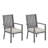 Set Of 2 23" All-Weather Aluminum Patio Dining Chairs With Thick Gray Cushions And Gray Frame-128945174
