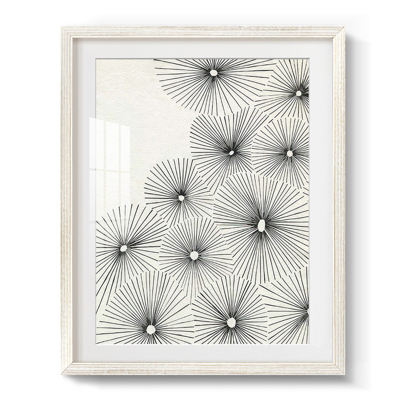 Umbrella Bursts II -Framed Print, 28.5" H x 20.5" W, White