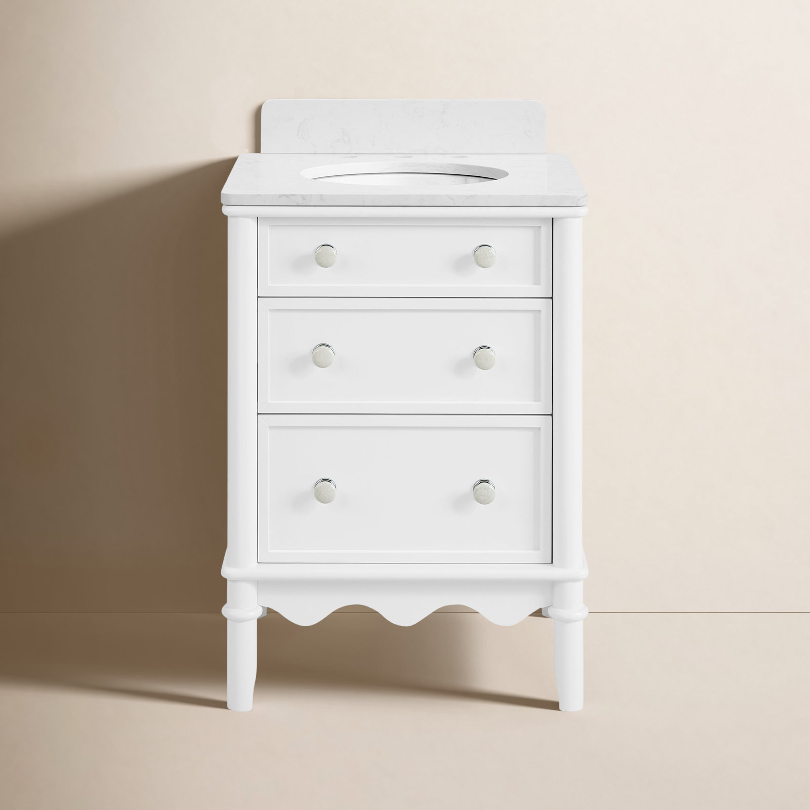 Juliette Bathroom Vanity, White, 34" H x 24" W x 20" D