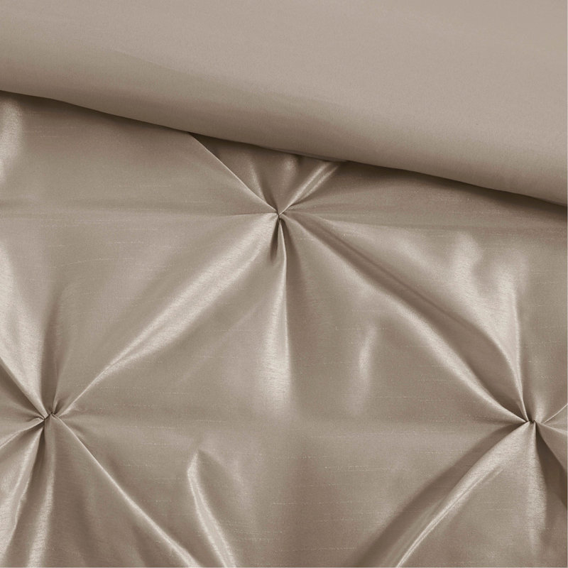 Ensemble d'édredon 7 pièces capitonné, Édredon de très grande taille et 6 pièces suppl, Taupe