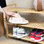 Bamboo Shoe Rack for Shoe Storage | Multi-Purpose  3-Tier Wooden Shoe Shelf L69 W28 H54.5 cm