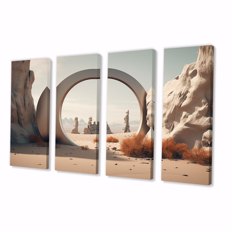 Art mural surréel, "surreal Gate Into Space III", H 32 po x l 64 po