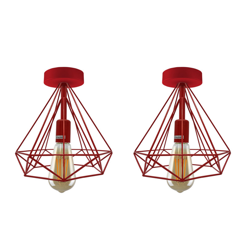 Aliahna Flush Mount, Red