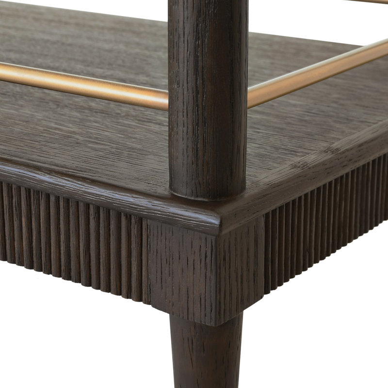 Dublin Solid Wood Bar Cart, Espresso Oak