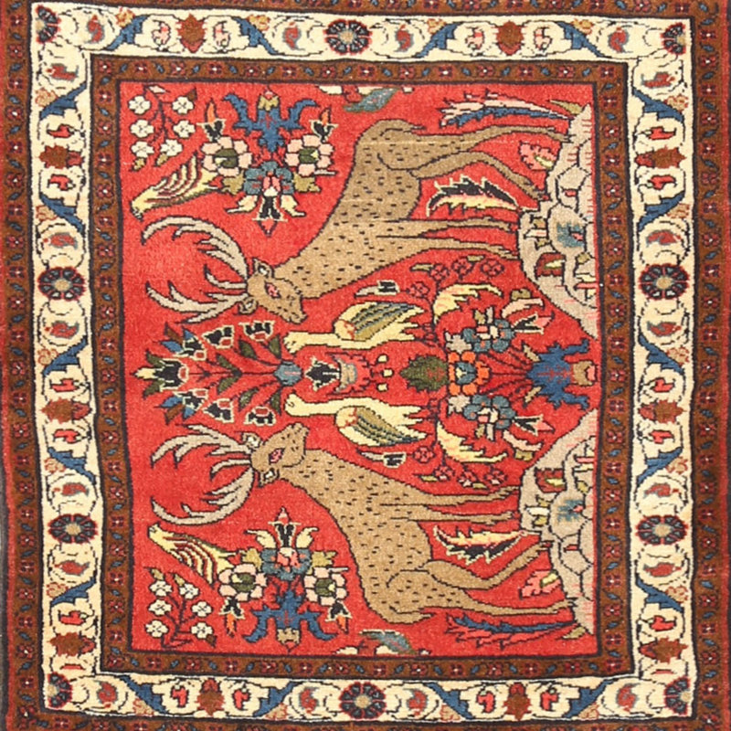 Wool Oriental Indoor Rug, Round 3'