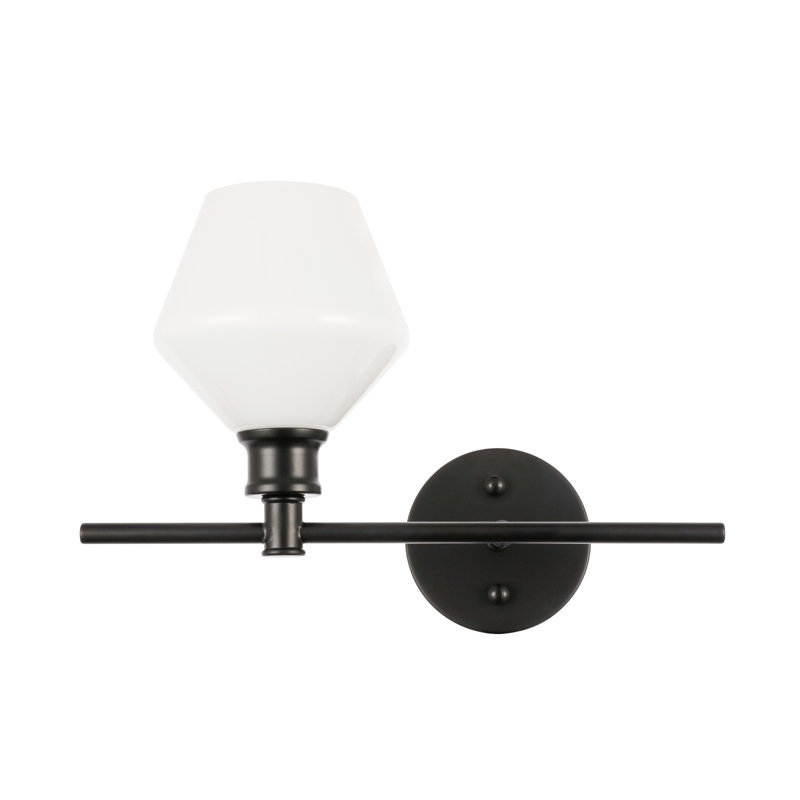 Sullivan Street Dimmable Bath Sconce, Black, Frosted White