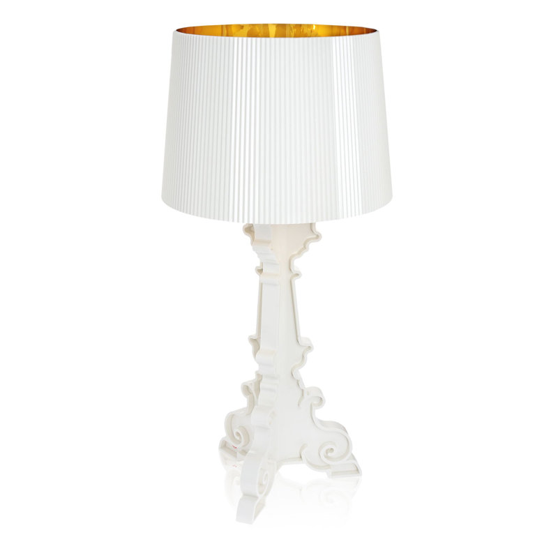Bourgie Table Lamp, White/Gold