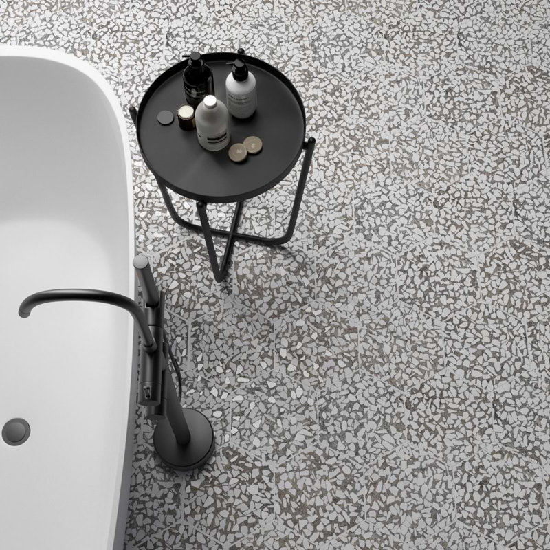 Terrazzo Hex 9" Terrazzo Look Porcelain Floor & Wall Tile (8.07 Sq. Ft. / Case), Hex Grigio