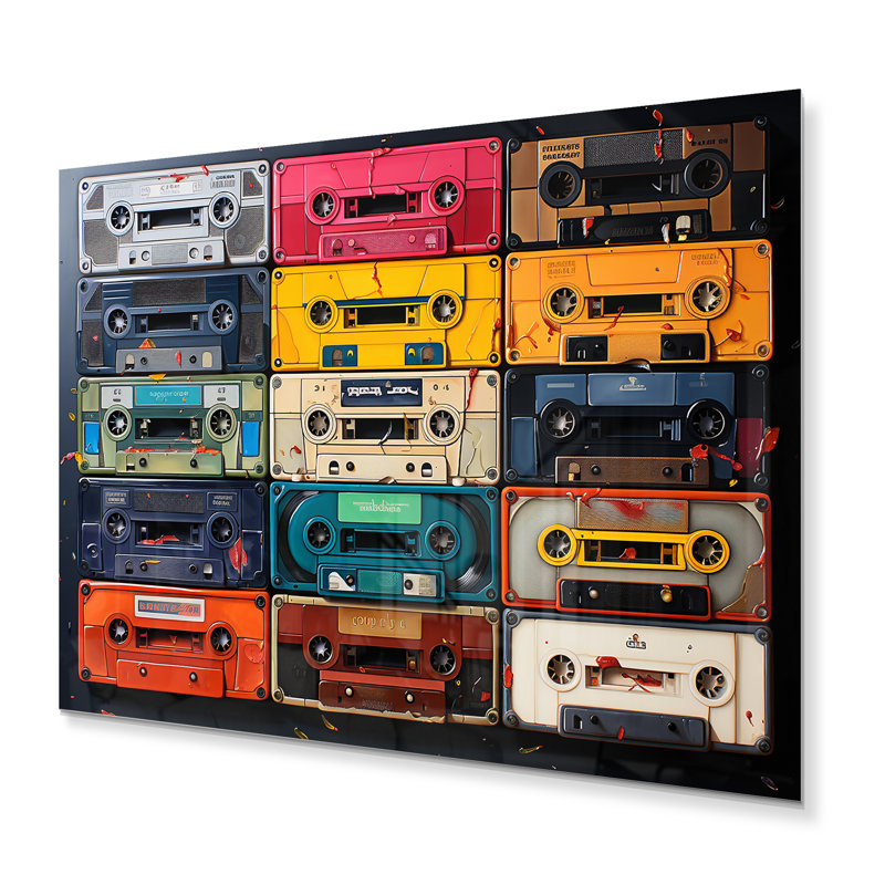 Cassette Nostalgic Grooves II - musique, art mural en métal, salon, H 12 po x l 20 po