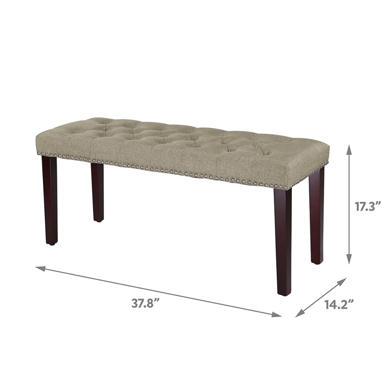 Banc rembourré de 38 po, Beige