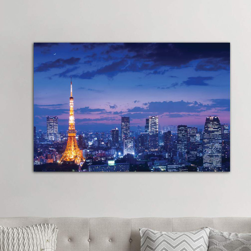 Tokyo Night View by Takao Kataoka - Wrapped Canvas Print, 101.6cm H x 152.4cm W x 3.81cm D