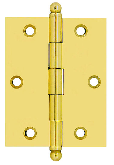 Solid Brass Mortise Hinge, Polished Brass, 4.25'' H x 2.5" W x 2.5" D