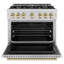 ZLINE 36" Classic Dual Fuel Stainless Steel Range w/ 6 Brass Burners & Convection Oven-960993698