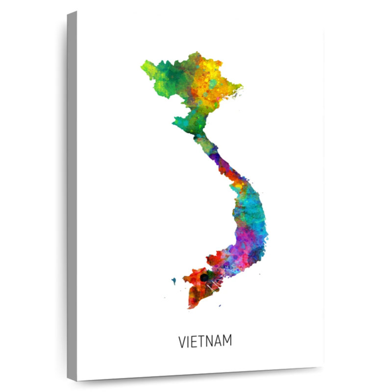 Carte d'aquarelle d'Aliaz au Vietnam I, H 30 po x l 20 po