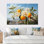 Ensembles ensoleillés de fleurs de plumeria, citronnier, ensemble d'art mural Plumeria