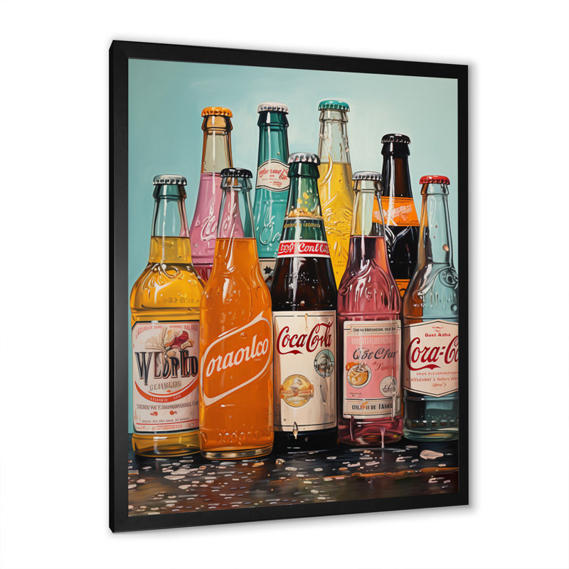 Bryonwood Pop Art 1950S Cocktail Emotion IV sur toile, Cadre photo noir, H 20 po x l 12 po x P 1 po