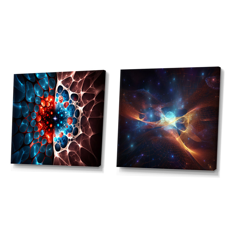 Neutron Stars Cosmic Blast New Balance - ensemble de 2 carrés, Toile tendue, H 36 po x l 73 po