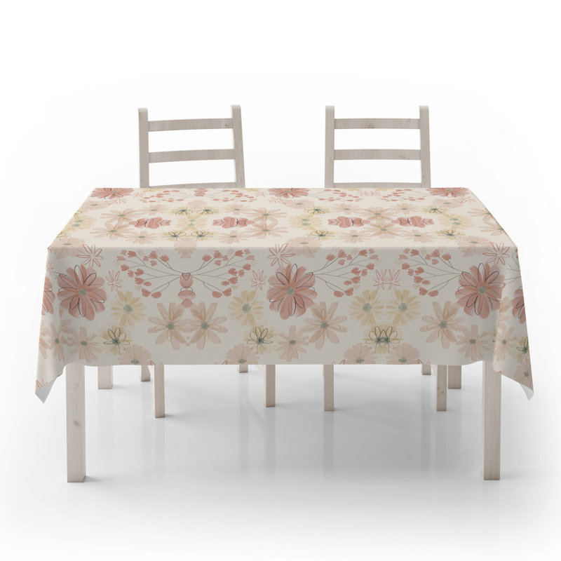 Premium Tablecloth (55 x 87 inches), 50% Cotton / 50% Polyester, Machine Washable & Ironable | Durable, Tumble Dryer Safe, Elegant Design for Dining Room & Special Occasions, Versatile & Easy Care