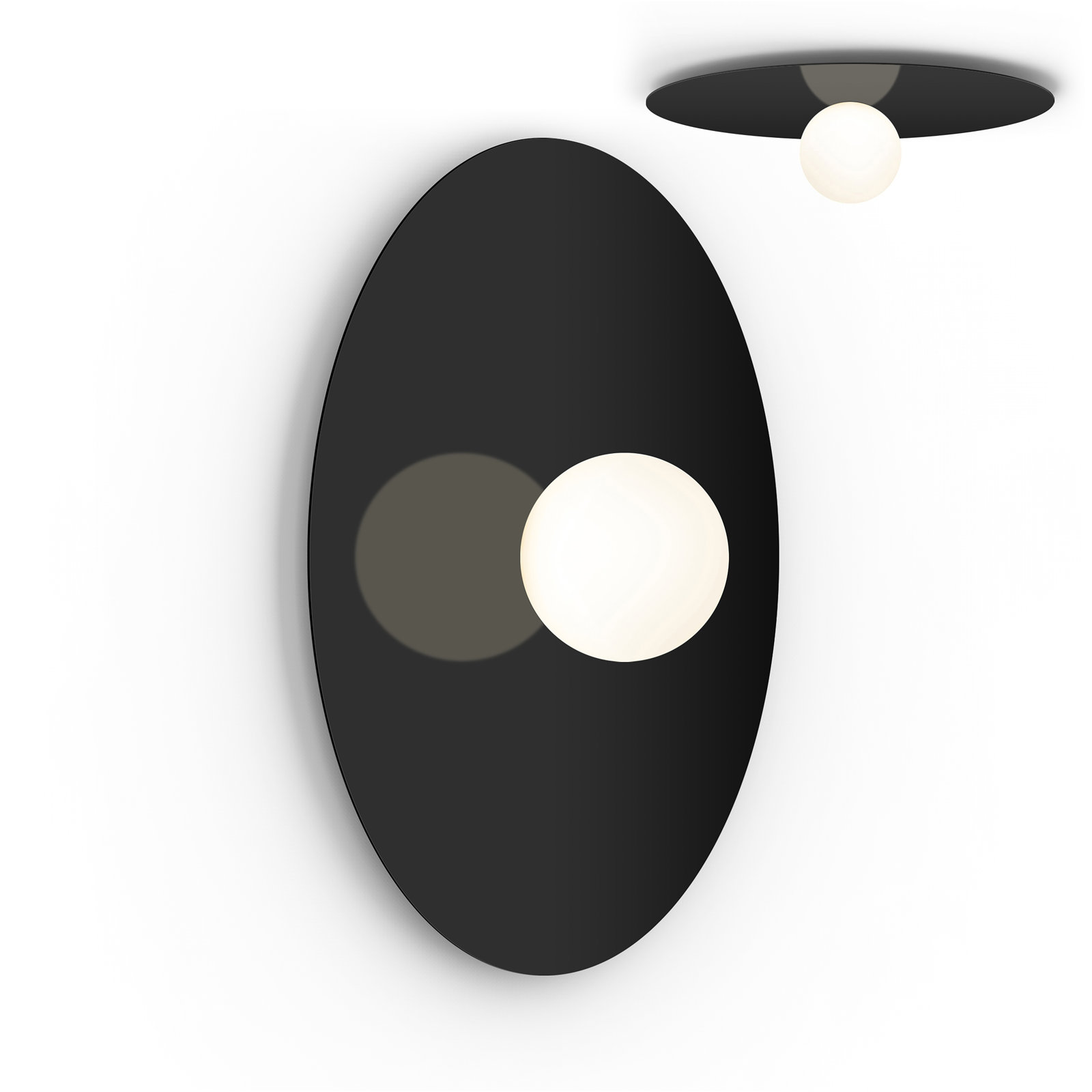 Bola Disc Single Light Flush Mount, Black, 8.2" H x 32" W x 32" D