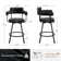 Rozie Swivel Upholstered 26" Faux Leather Counter Stool with Curved Wing Back and Metal Frame