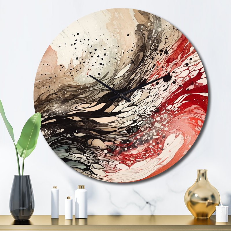 Horloge murale rouge et noire, Grand