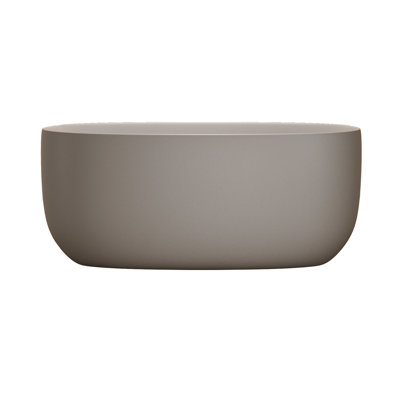 Baignoire de trempage autoportante 51 pouces à surface solide beige avec bonde escamotable