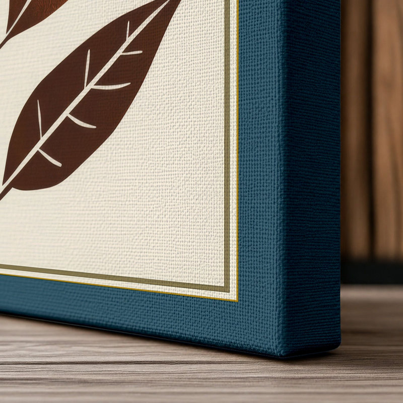 Lotus in Bloom Botanical 1 Piece Wrapped Canvas Wall Art, 24x16 - 61.0 x 40.6 cm, Teal Border