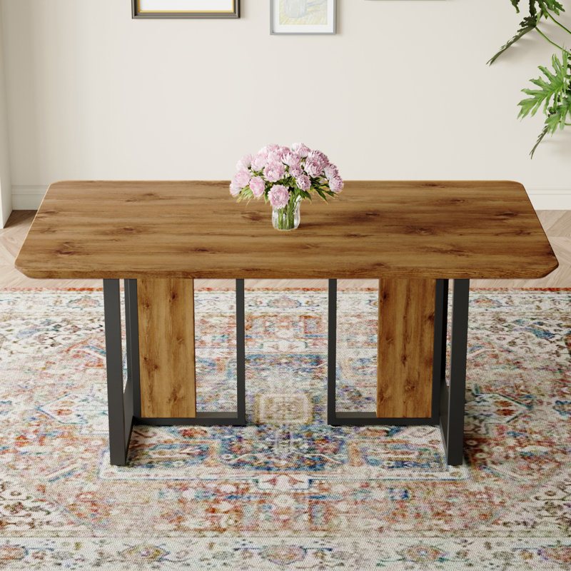 Table de salle à manger moderne et minimaliste moderne Le bureau d'ordinateur. Les tables de salle à manger sont utilisées dans la salle à manger, dans le salon 67 * 36 * 30, autocollant de panneau de densité, pulvérisation de tuyaux en fer,