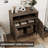 Storage Cabinet with Doors and Shelves - Modern Buffet Cabinet with Storage, Metal Frame Oblique Door Sideboard Storage-1327122225