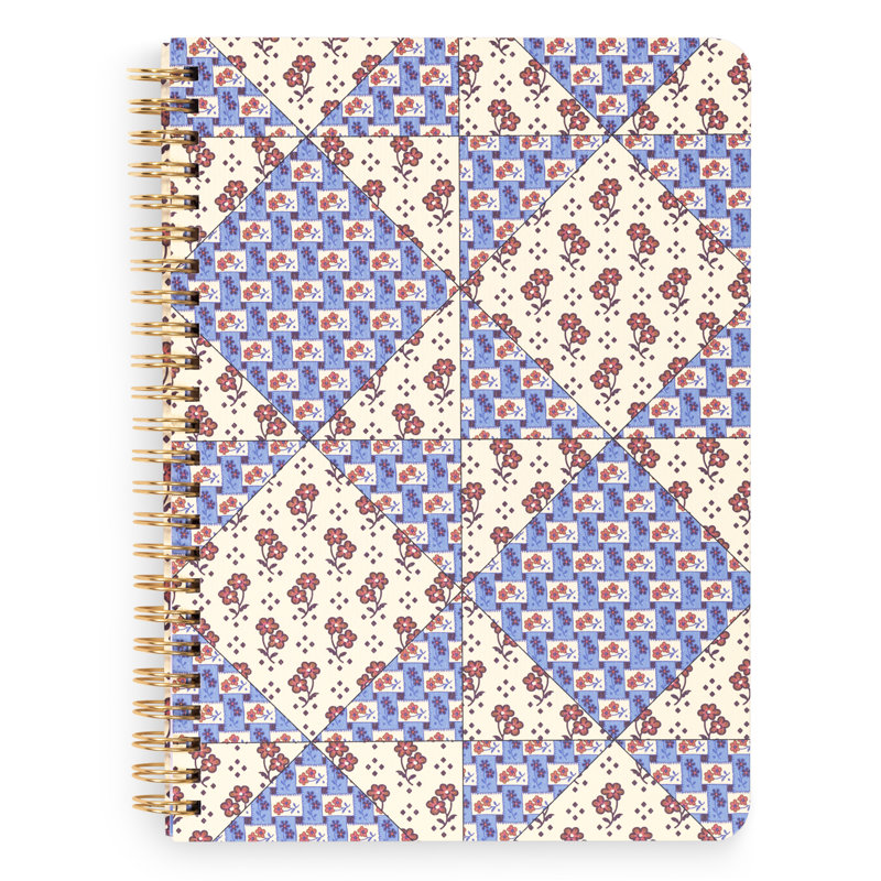 Small Spiral Notebook, Rachel Ditsy Patchwork