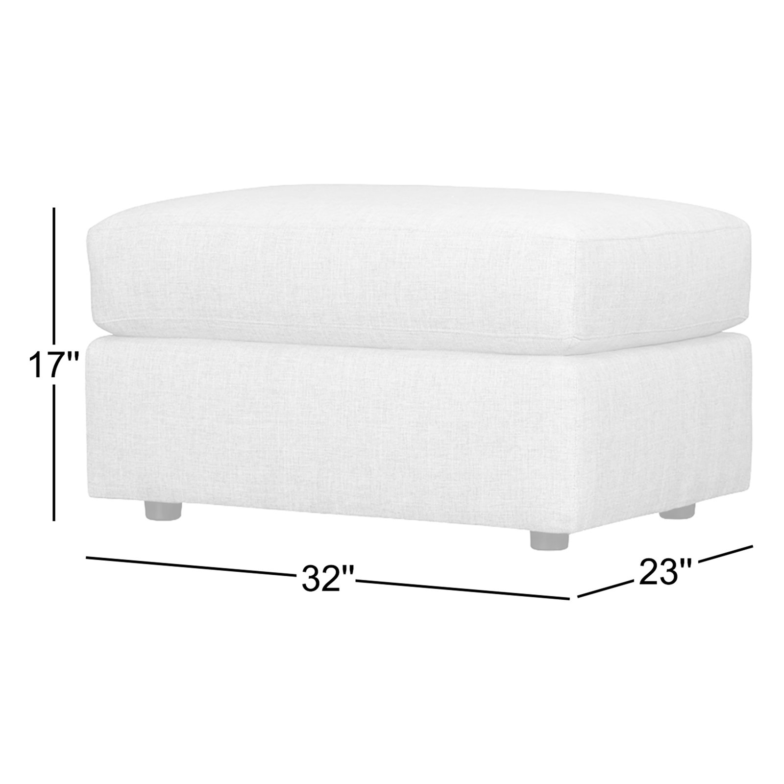 Cleo 32" Ottoman, Turbo Ash Basketweave