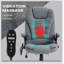 Fauteuil de bureau à 6 points de massage vibrant avec chaleur lombaire pour un confort et une productivité accrus, gris