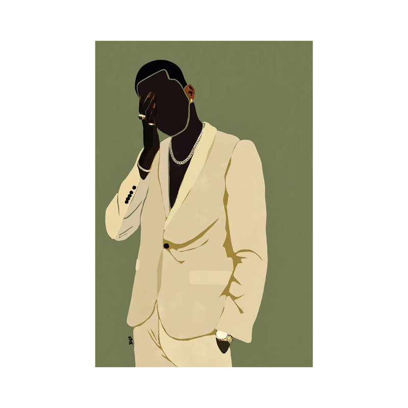 "Pierre" par Bria Nicole, impression d’art graphique, H 18 po x l 12 po x 1,5 po, Toile tendue, Pas de tapis